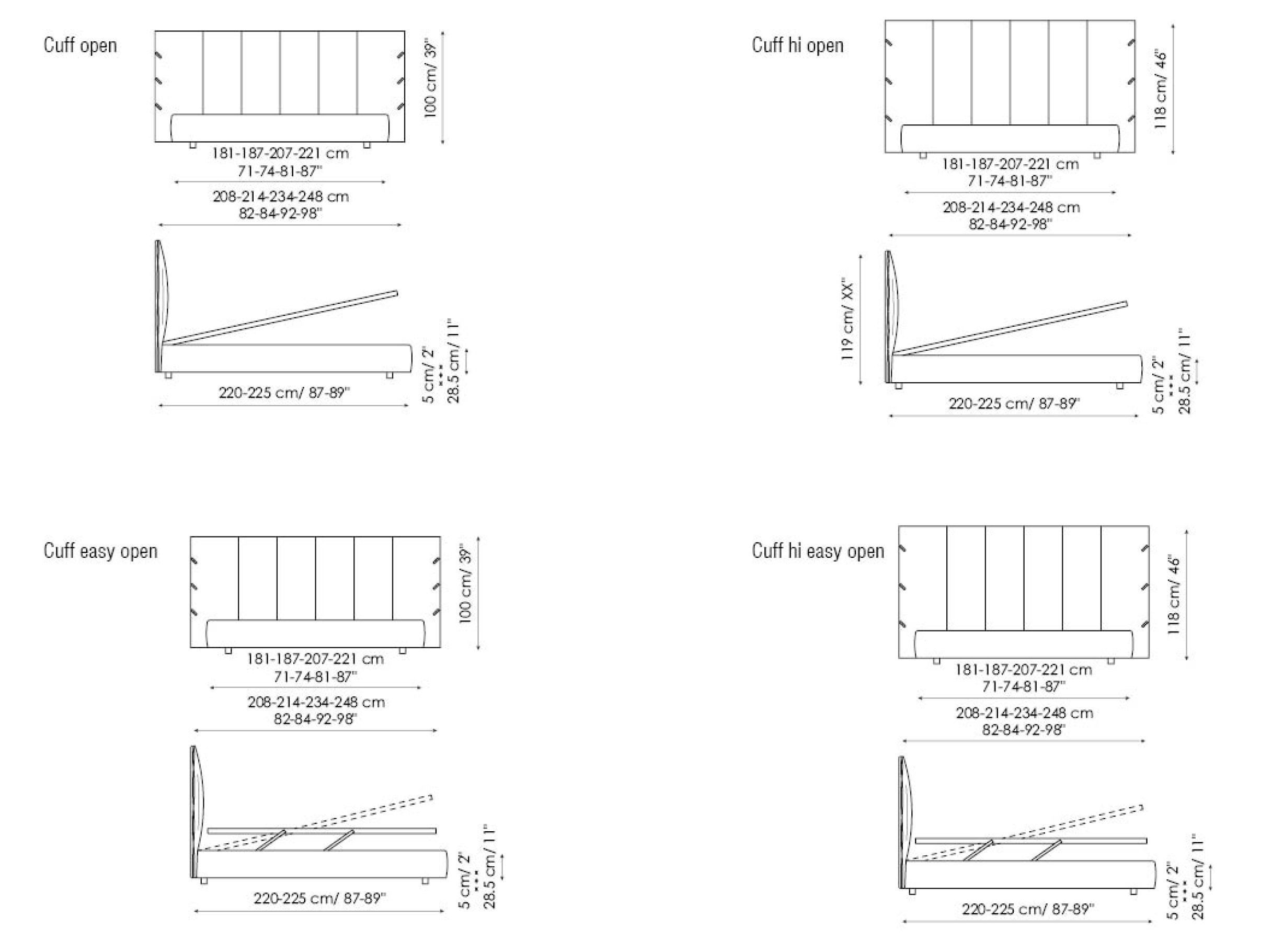 Двуспальная кровать из ткани с мягким изголовьем BONALDO Cuff ARCH-00119975 - Вид №11