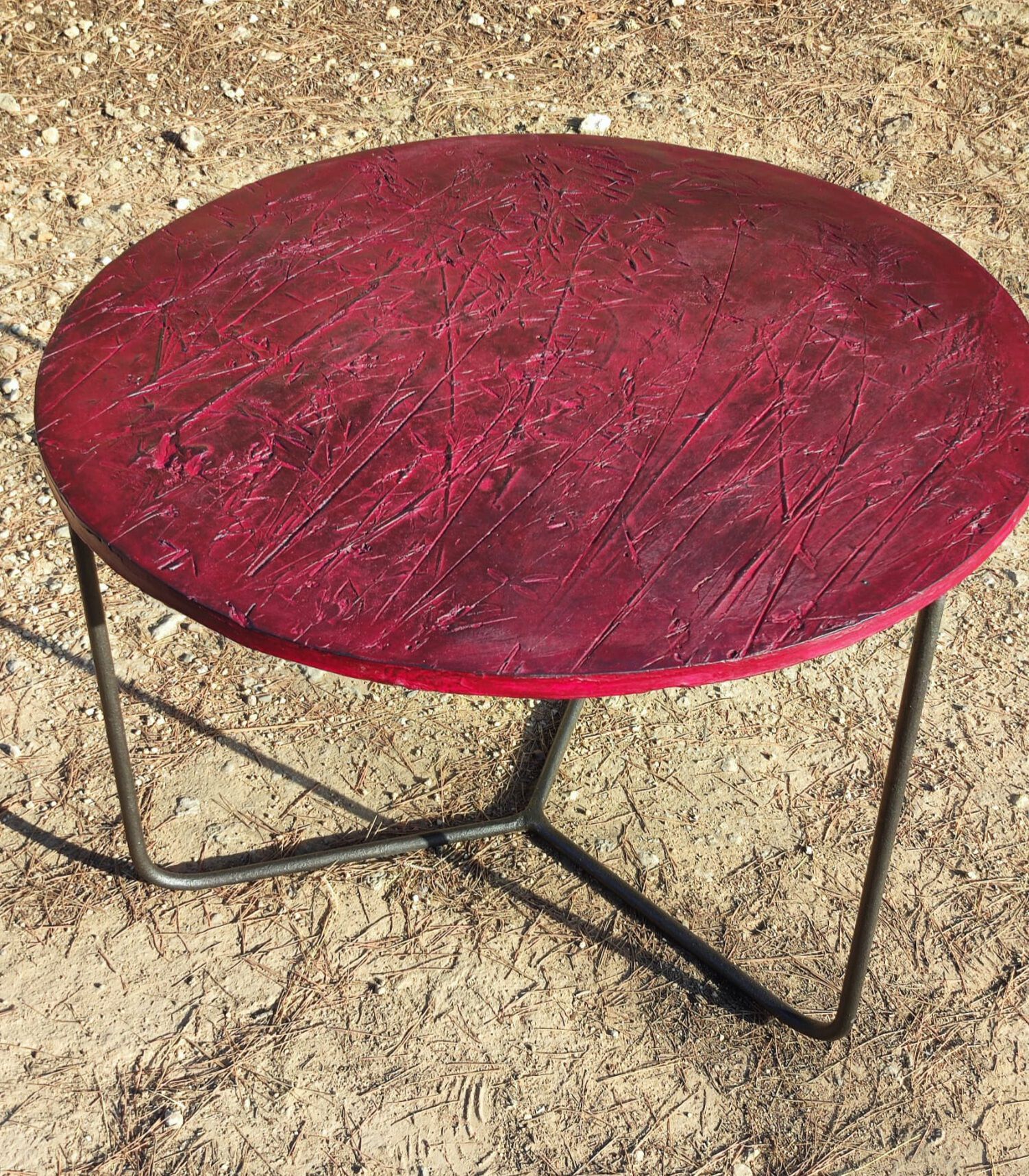 Круглый стальной журнальный столик для гостиной ICI ET LÀ Бетон ARCH-00087880 - Вид №2