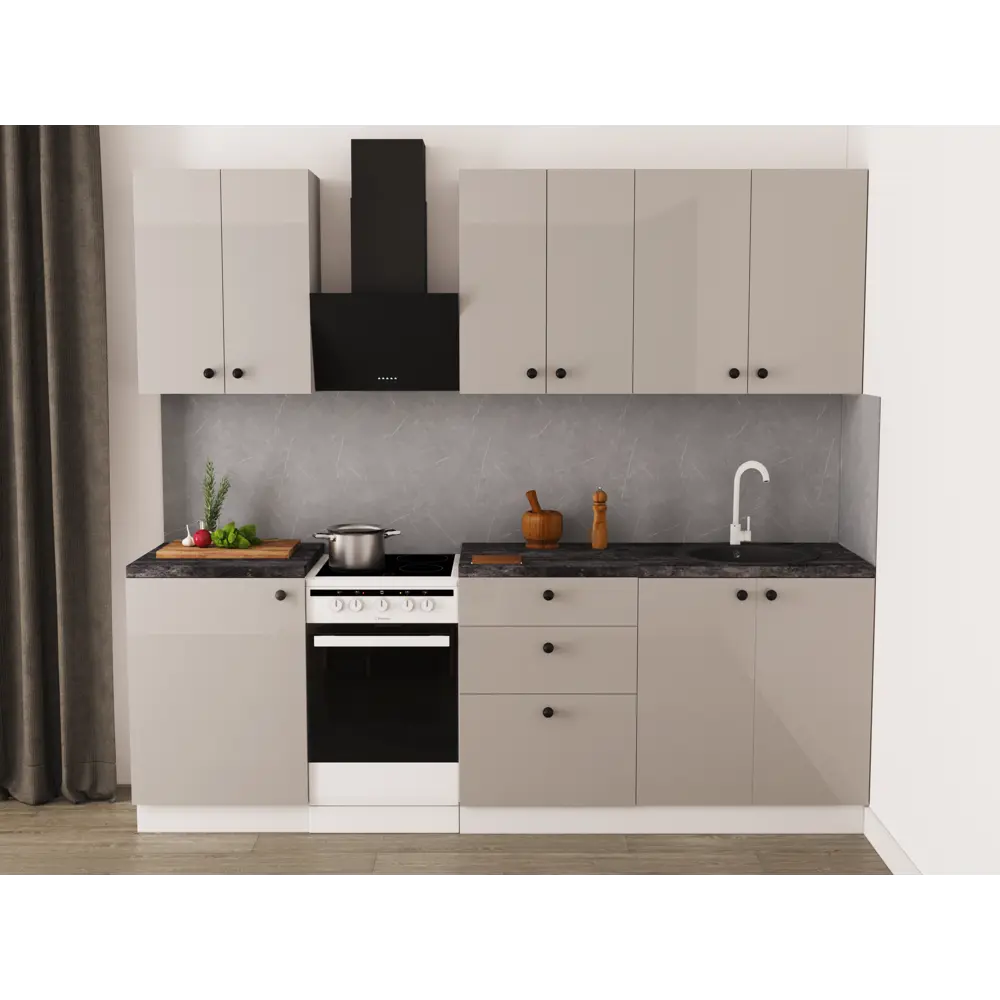 Фасад для кухни DELINIA ID Аша грей 59.7×12.5 см глянцевый 85036538 STLM-0057832 - Вид №5