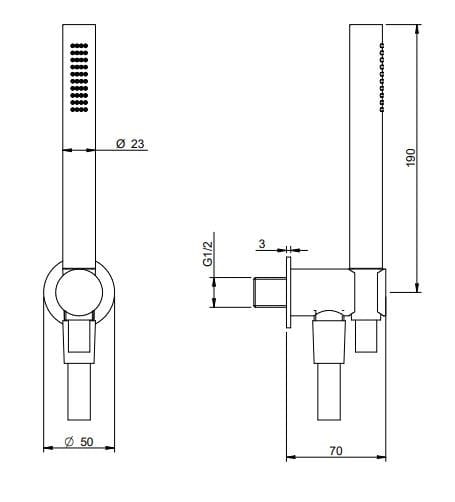 Латунный встраиваемый смеситель для душа с душем Rubinetterie Treemme Ran ARCH-00067759 - Вид №4