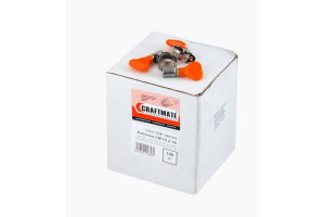 16666010 Хомут бабочка, нерж., D 10 х 16 mm, box 100 шт., шир. 9 mm 12, 5/8 123-09W016 NOVOCRAFT