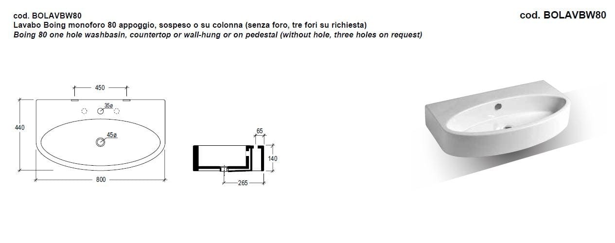 Керамическая овальная подвесная раковина GSG Ceramic Design Like ARCH-00040911 - Вид №6