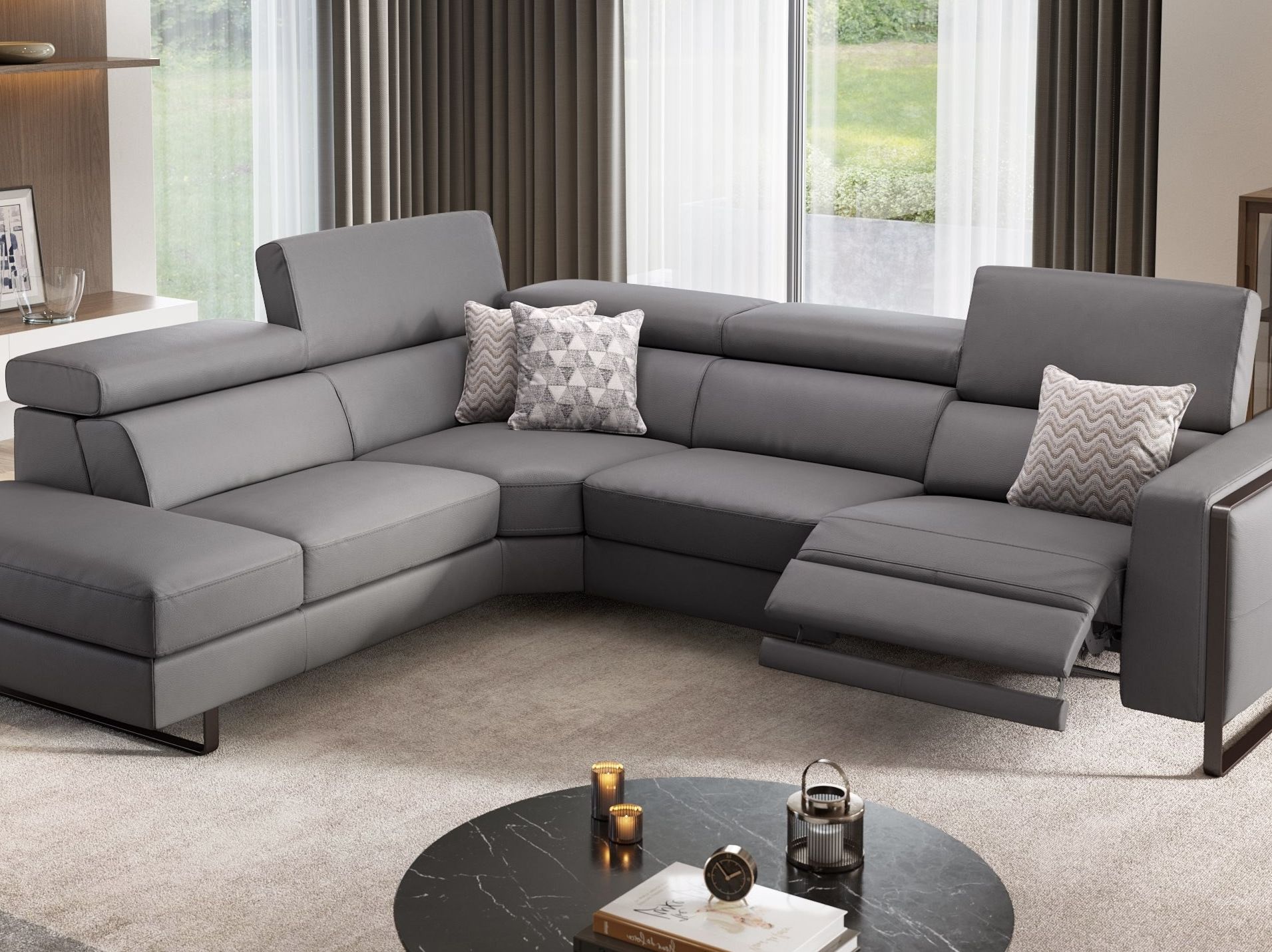 Кожаный угловой диван Sofanella Manzano ARCH-00068424 - Вид №1