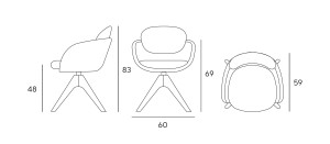 Тканевый стул с подлокотниками