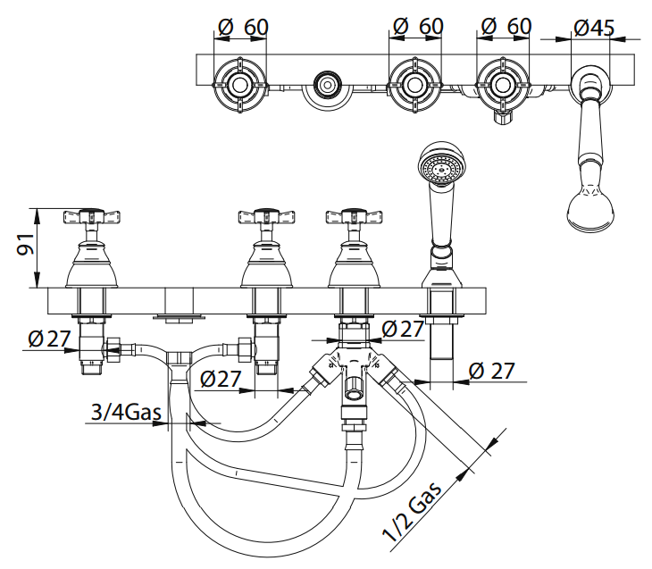 616940JJ18SC Смеситель Bandini Old England Santreyd - Вид №2