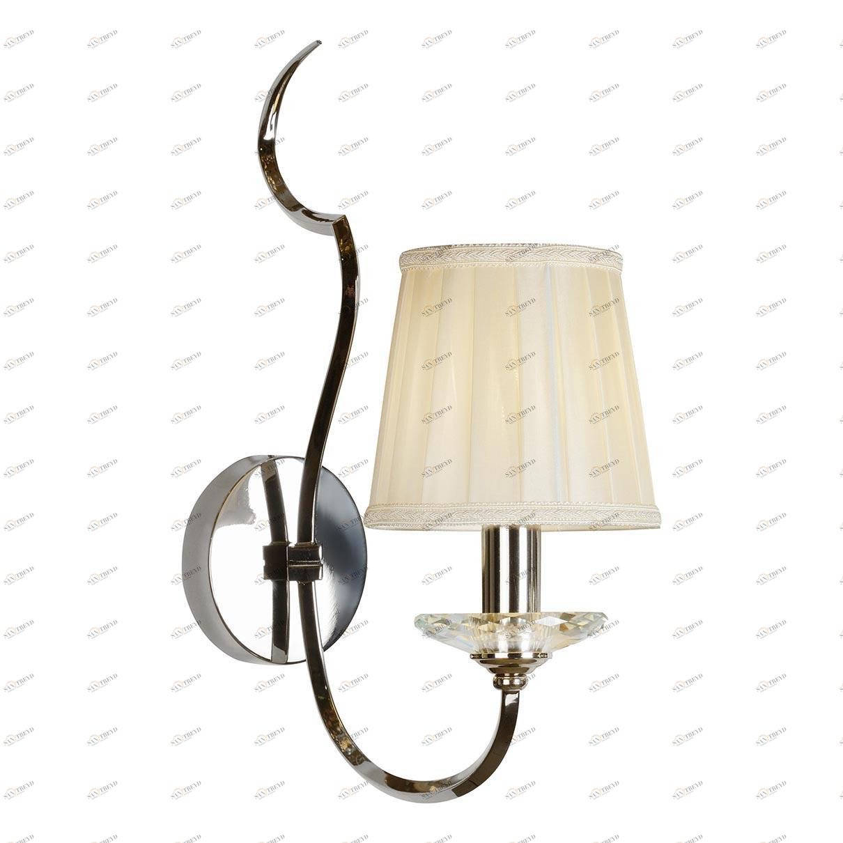 Бра с абажуром белое Charm W2508-1 Nic ILAMP CHARM 00-3949104 Белый;никель 