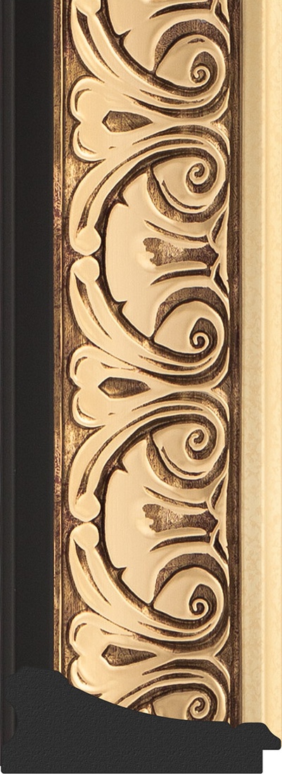 BY 4208 Зеркало с гравировкой в багетной раме - барокко золото 106 mm EVOFORM Exclusive-G - Вид №3