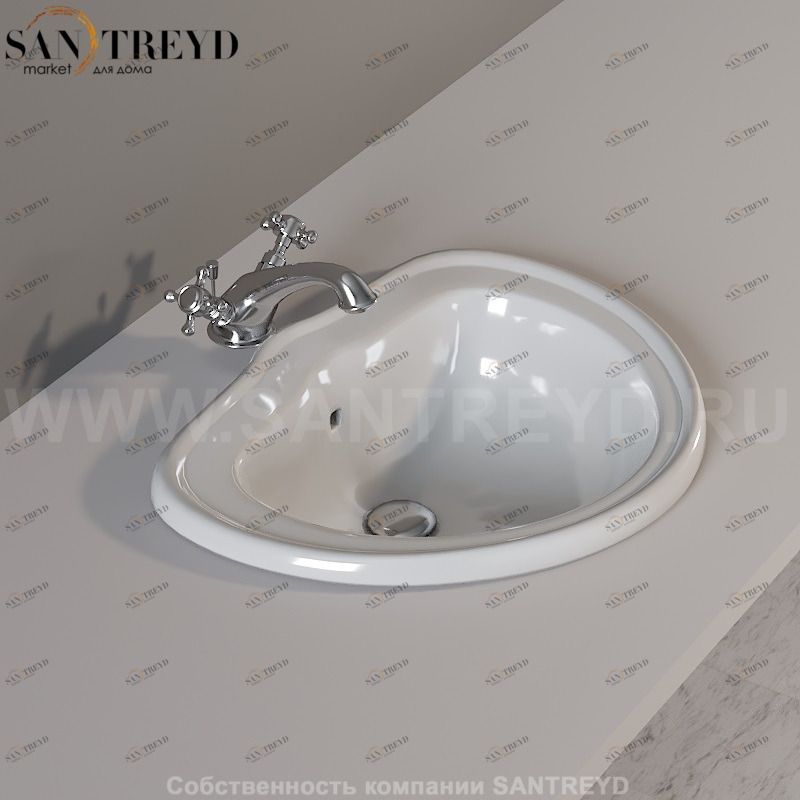 103101 Накладная раковина под столешницу  овальная Kerasan RETRO