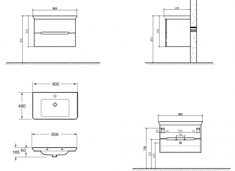 Мебель для ванной BelBagno TORINO-800-2C-SO-RW - Вид №5