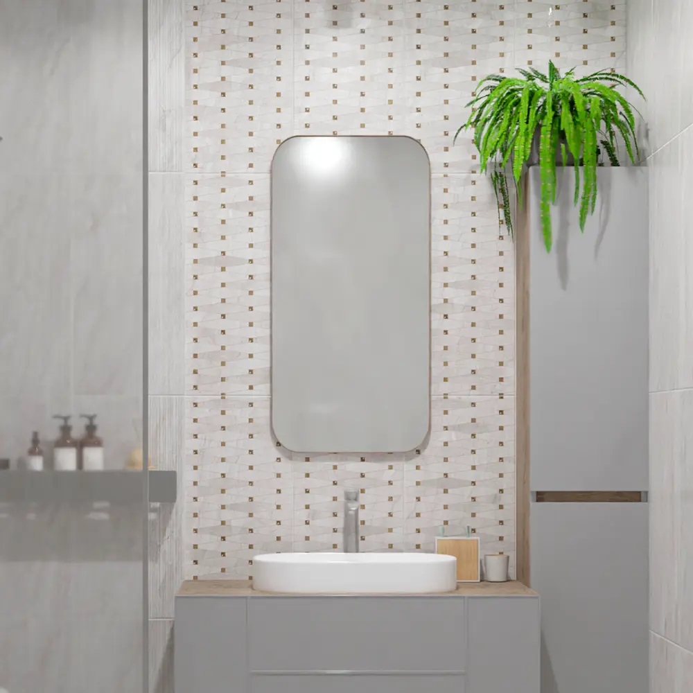 Декор настенный Azori Portu Lazio Perla 31.5x63 см матовый цвет серый STLM-2200368