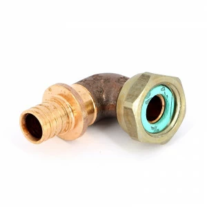 Угол надвижной В бронза REHAU 16 x 1/2" с накидной гайкой