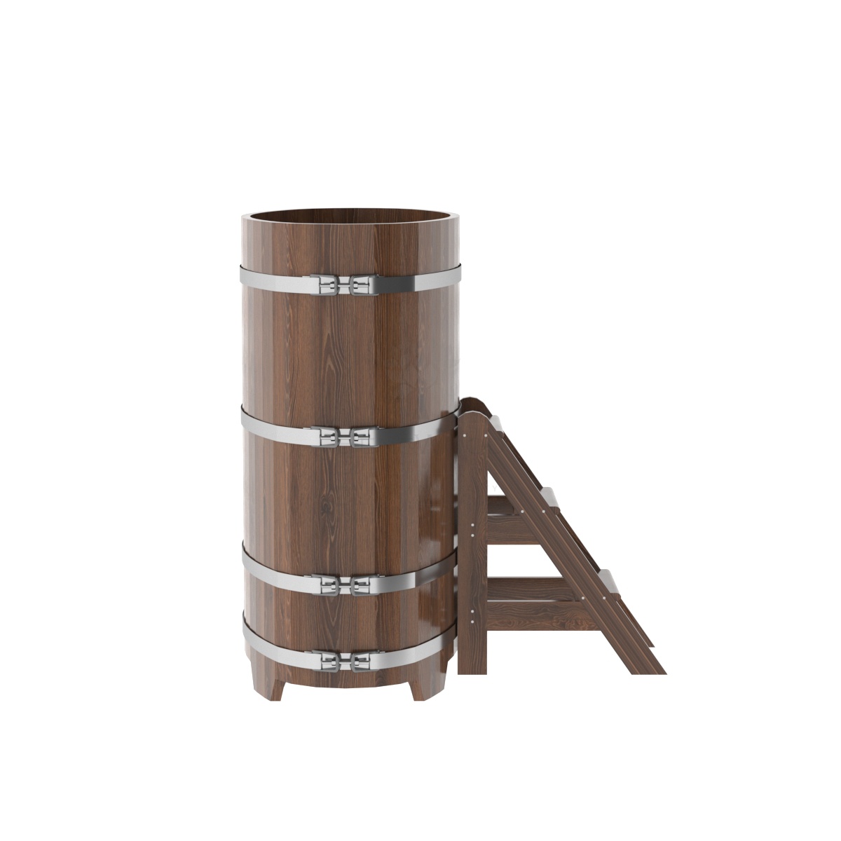 1270 Купель овальная из дуба 0,69х1,31х1,4 морёная Alyarus  - Вид №2