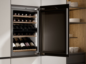 Встроенный холодильник с стеклянной дверью