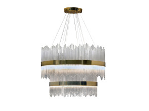 Подвесной светильник из нержавеющей стали и стекла