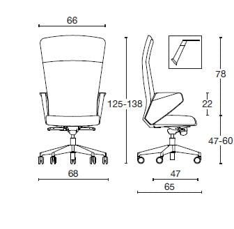 Кожаное офисное кресло с подлокотниками 5 спиц Diemme Halfpipe ARCH-00065948 - Вид №4