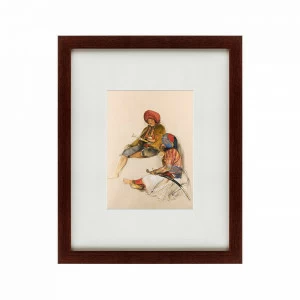 Картина в деревянной раме 52х42 см Albanian guards in bursa, turkey, 1850 КАРТИНЫ В КВАРТИРУ  135553 Белый;коричневый;разноцветный