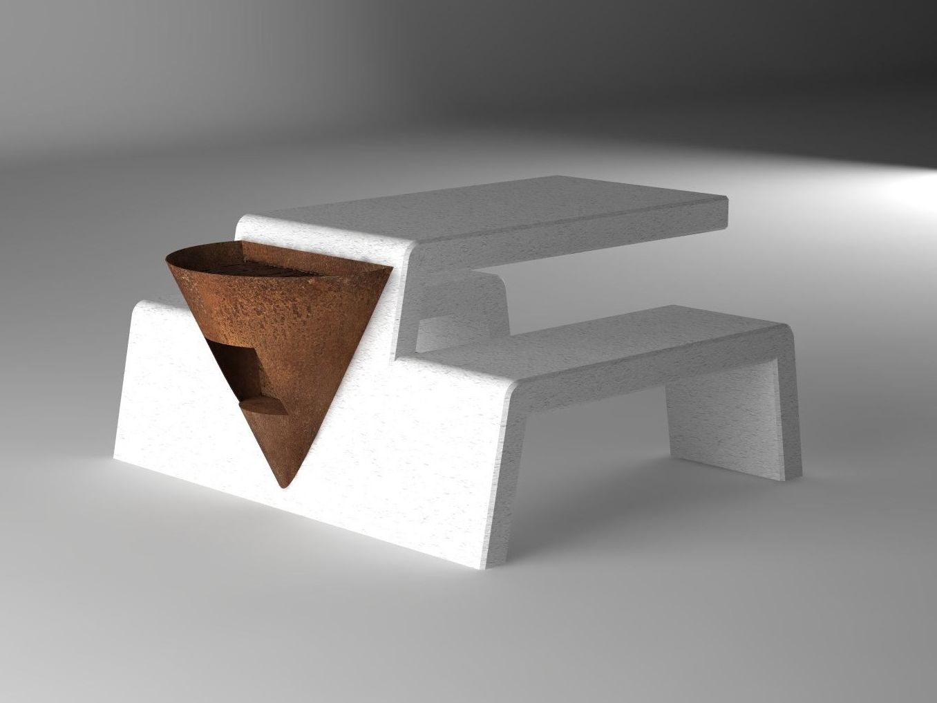 Стол для общественных мест со встроенными скамейками Viscio Urban Design CONVIVIO ARCH-00111773