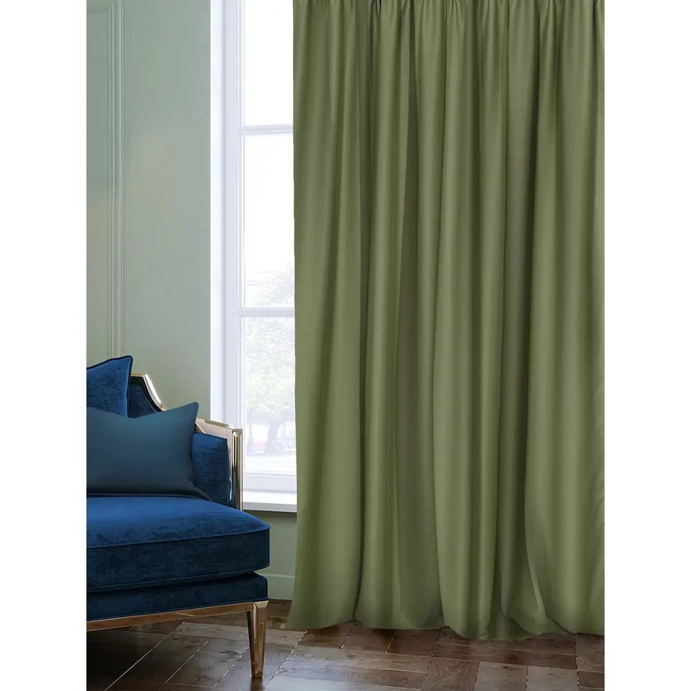 Штора на ленте блэкаут Ален 140x270 см цвет хаки ТОРГОВЫЙ ДОМ ТЕКСТИЛЬ STLM-2019544 - Вид №7