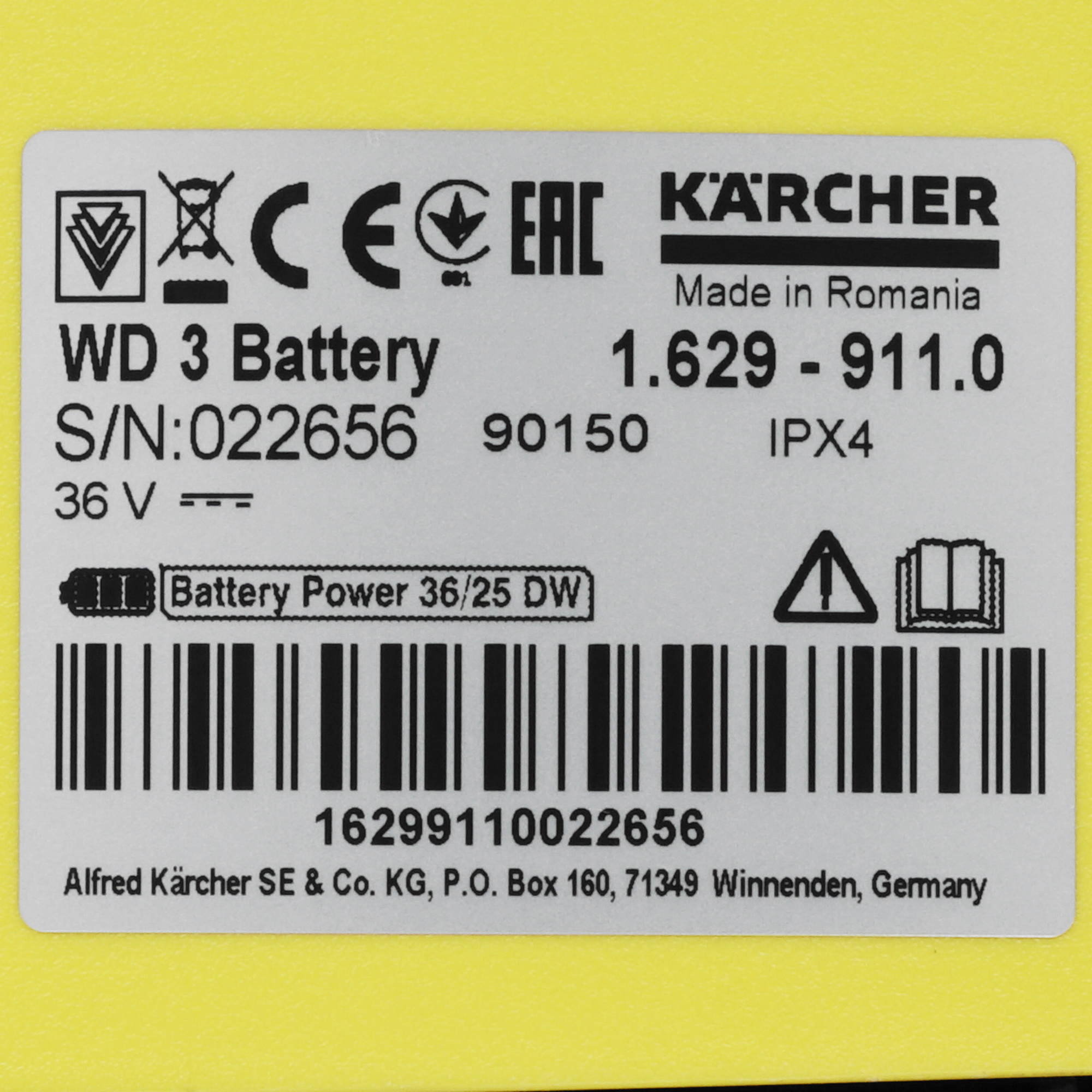 Хозяйственный пылесос аккумуляторный Karcher WD 3 Battery Set 8172024 STDN-0108018 - Вид №6