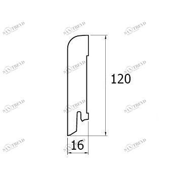 Плинтус Modern Decor Шпонированный Прямой 120x16 Ясень 2400х120 мм 1010000630