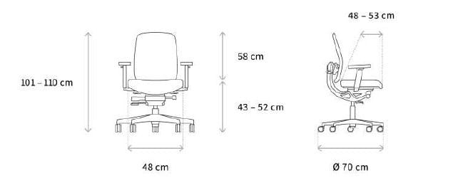 5-спицевое вращающееся офисное кресло Wagner AluMedic ARCH-00062304 - Вид №4