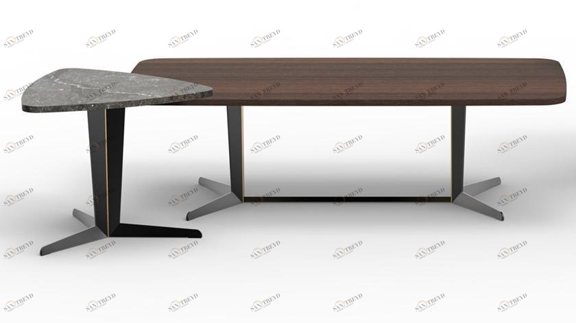 Molteni & C. Сервиз стол из дерева и мрамора sun-id-1514756