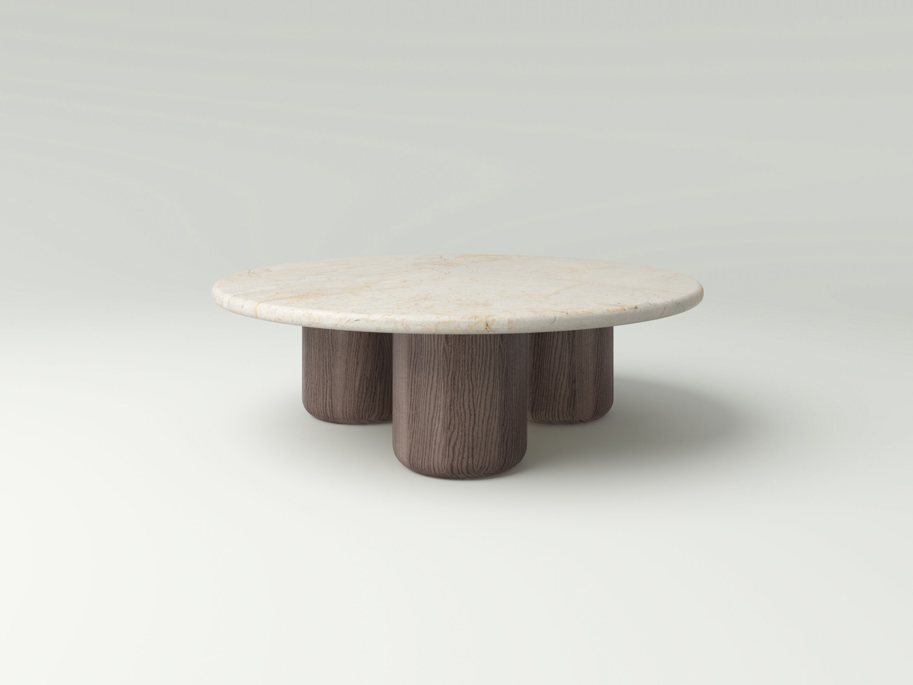 Круглый дубовый журнальный столик с каменной столешницей NITZAN HOME ROSA ARCH-00078940