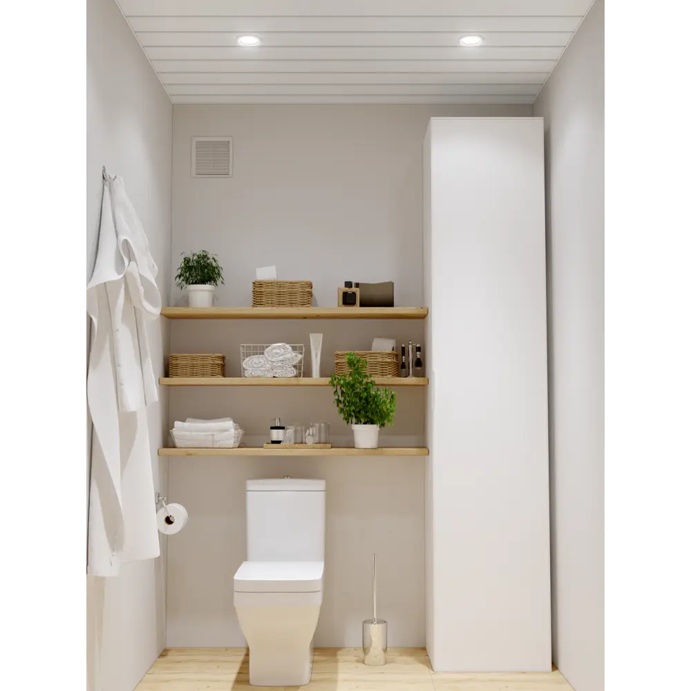 Комплект потолка для туалета 1.35x0.9 м цвет белый глянцевый БАРД STLM-2025190