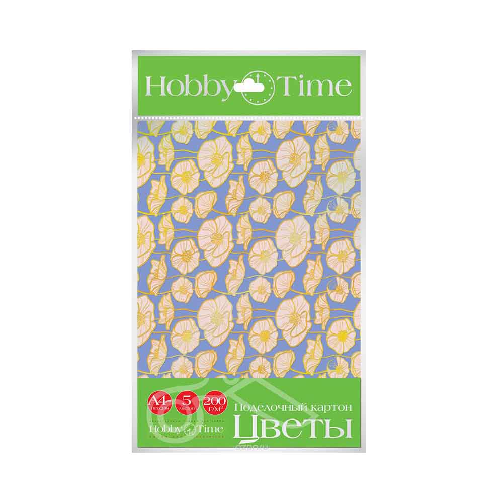 11-410-73 Картон цветной "Поделочный" А4 21 х 29.7 см 5 л. 5 цв. Набор №02 "Цветы" Альт 