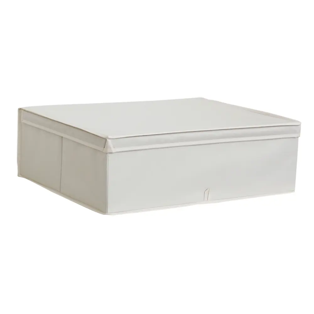 Короб Spaceo с крышкой 55х18x44 см нетканный материал цвет бежевый STLM-2132672 - Вид №1