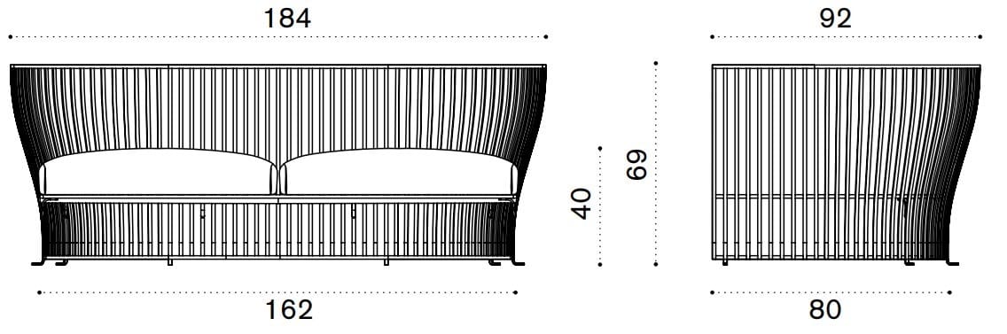 2-местный садовый диван из ткани и алюминия Ethimo Venexia ARCH-00034165 - Вид №5