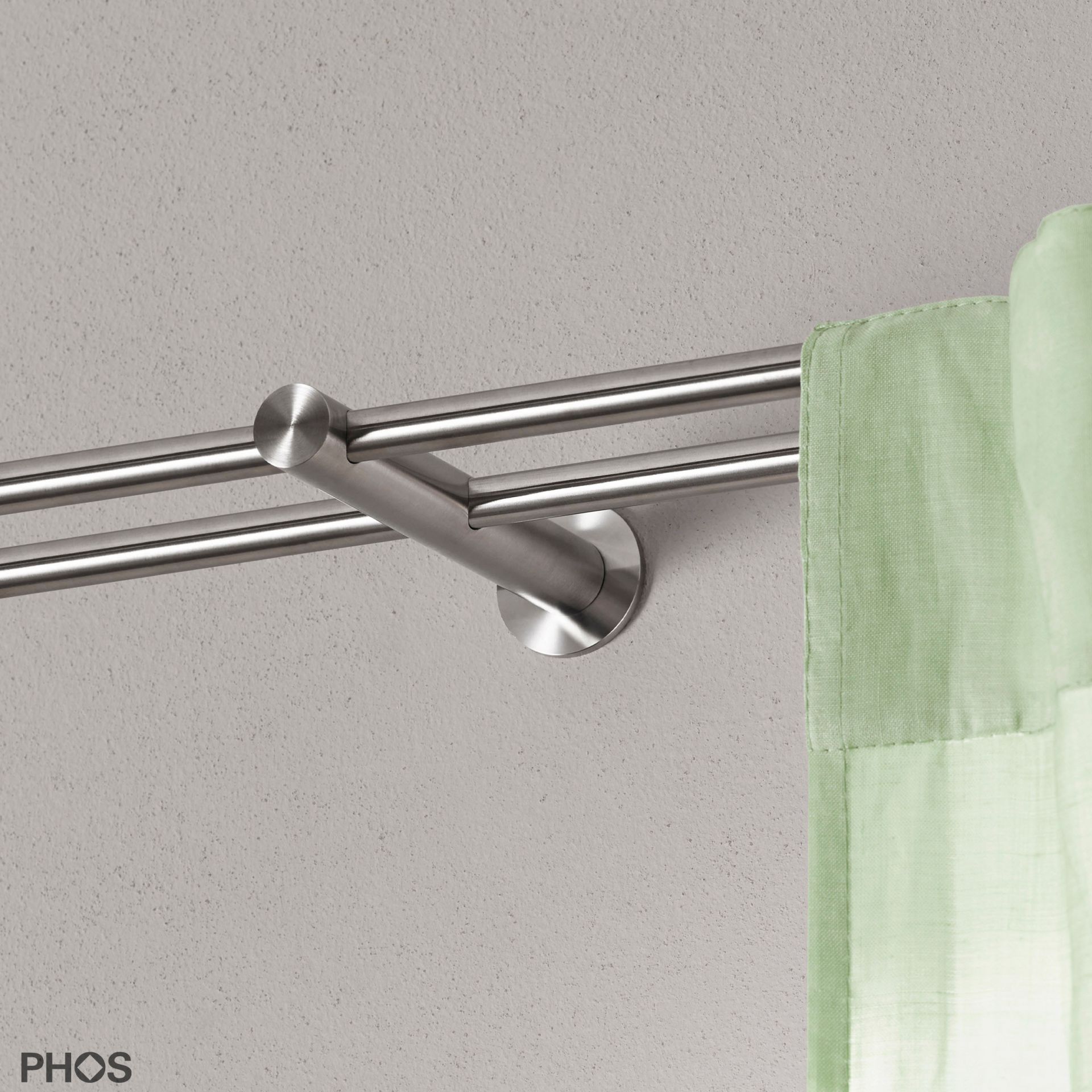 SHV20-140D Двойной держатель для стержней ø12 мм (расстояние до стены 66/129 мм) PHOS  - Вид №1