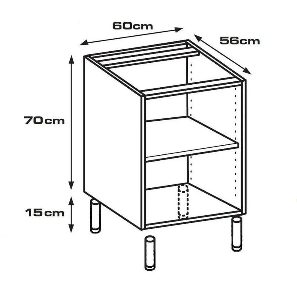 Каркас напольный 60x70x56 см, ЛДСП, цвет белый DELINIA STLM-2180071 - Вид №6