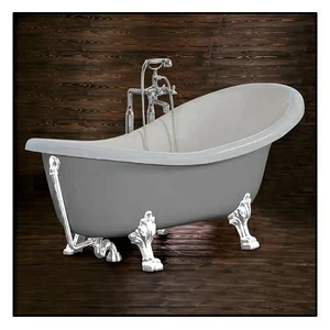 Ванна Akcjum Rectime 160 WR-03-01-KB-M овальная серая с белыми ножками