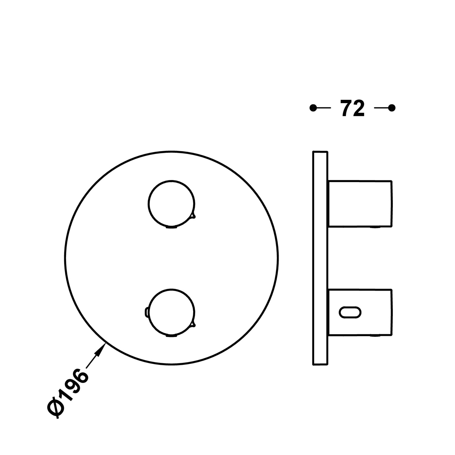Видимая часть ТЕРМОБЛОКА для скрытого 2-ходового термоблока-26225001OM TRES Therm-box - Вид №1