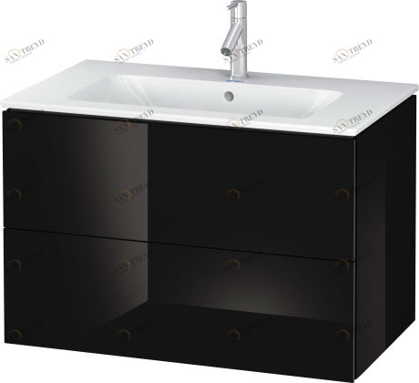 LC624104040 Тумбочка подвесная L-Cube #LC6241 820 x 481 мм Черный глянцевый лак Duravit