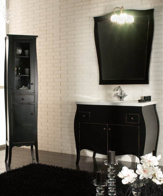 8958 Tifernoit Антикварная лакированная композиция для ванной в черном цвете Bagno 