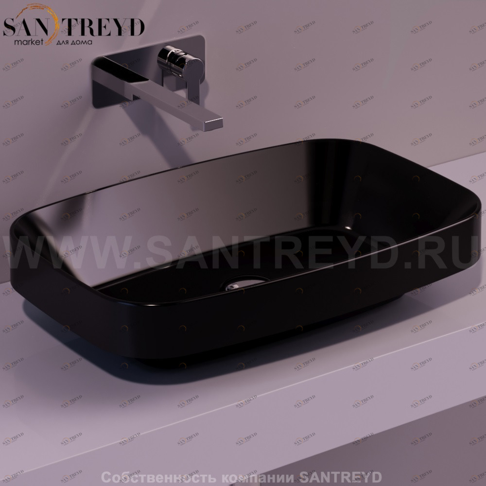 BB11NERO Накладная раковина на столешницу  прямоугольная Simas Baden Baden