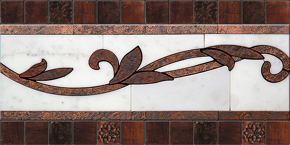 БОРДЮР ИЗ МРАМОРА LN-5 SKALINI FLORAL LN5 - Вид №1