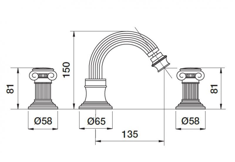 Смеситель для биде Cezares OLIMP-BBS2-01-Sw - Вид №1
