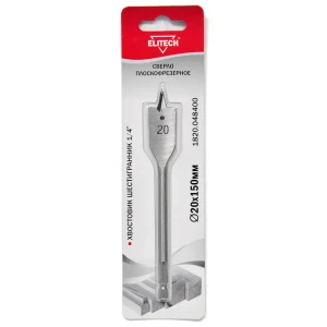 Сверло перовое по дереву Elitech 1820.048400 20x150 мм