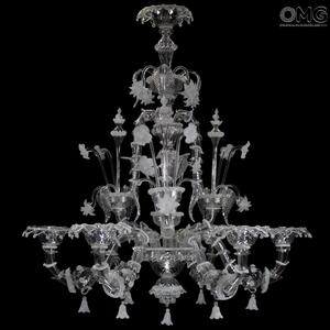 1070 ORIGINALMURANOGLASS Люстра Монте Кристалло на 6 лампочек - Реццонико - прозрачное муранское стекло OMG  см