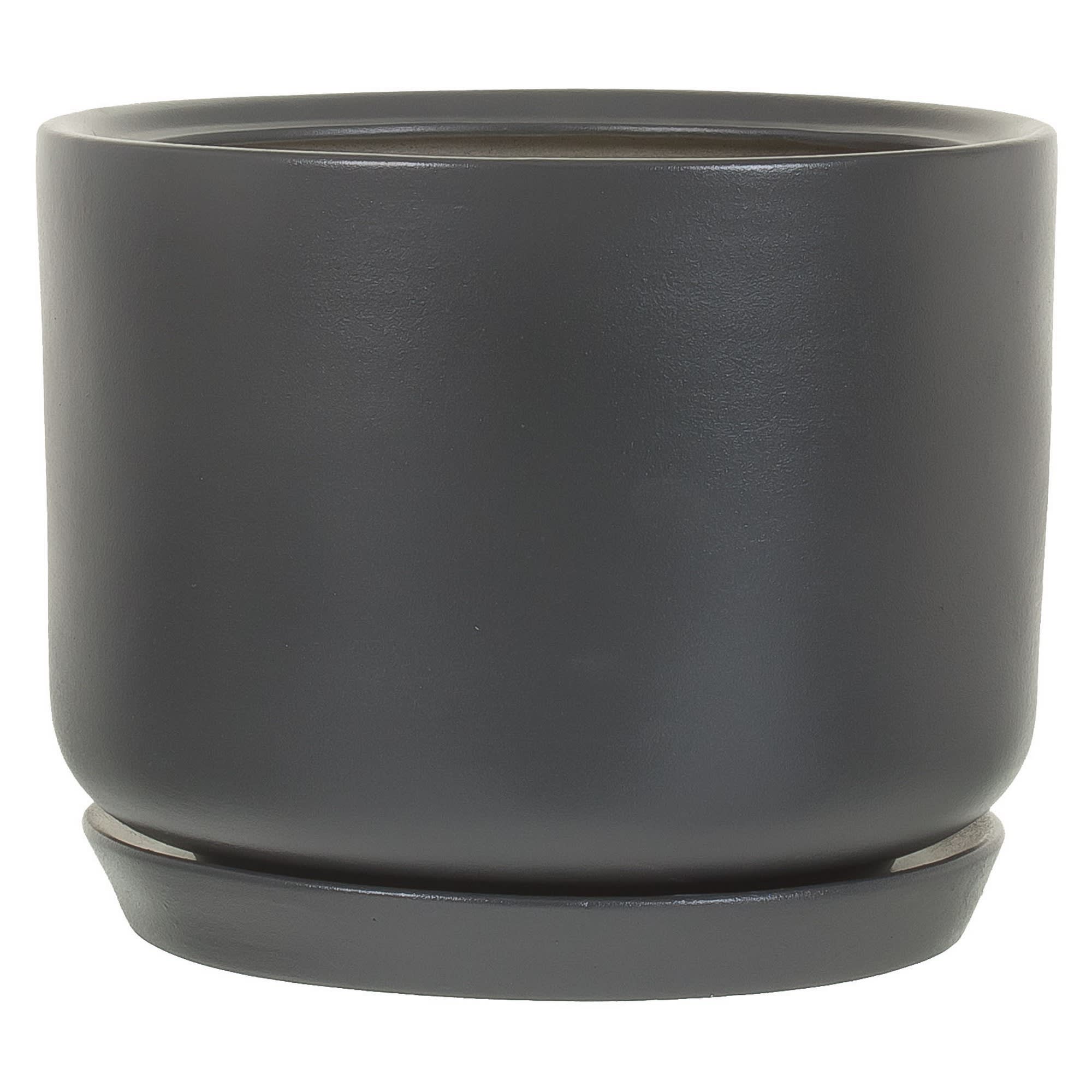 81932584 Горшок цветочный ø24 h24 см v6 л керамика тёмно-серый Орфей Santreyd