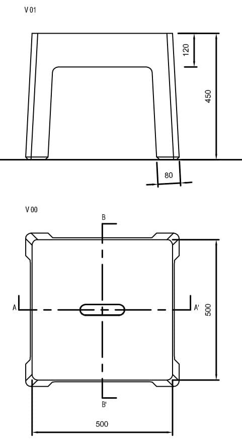 Бетон наружное сиденье без спинки amop Lugarcomum ARCH-00131697 - Вид №2