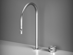 Смеситель для кухни из нержавеющей стали со съемным ручным душем