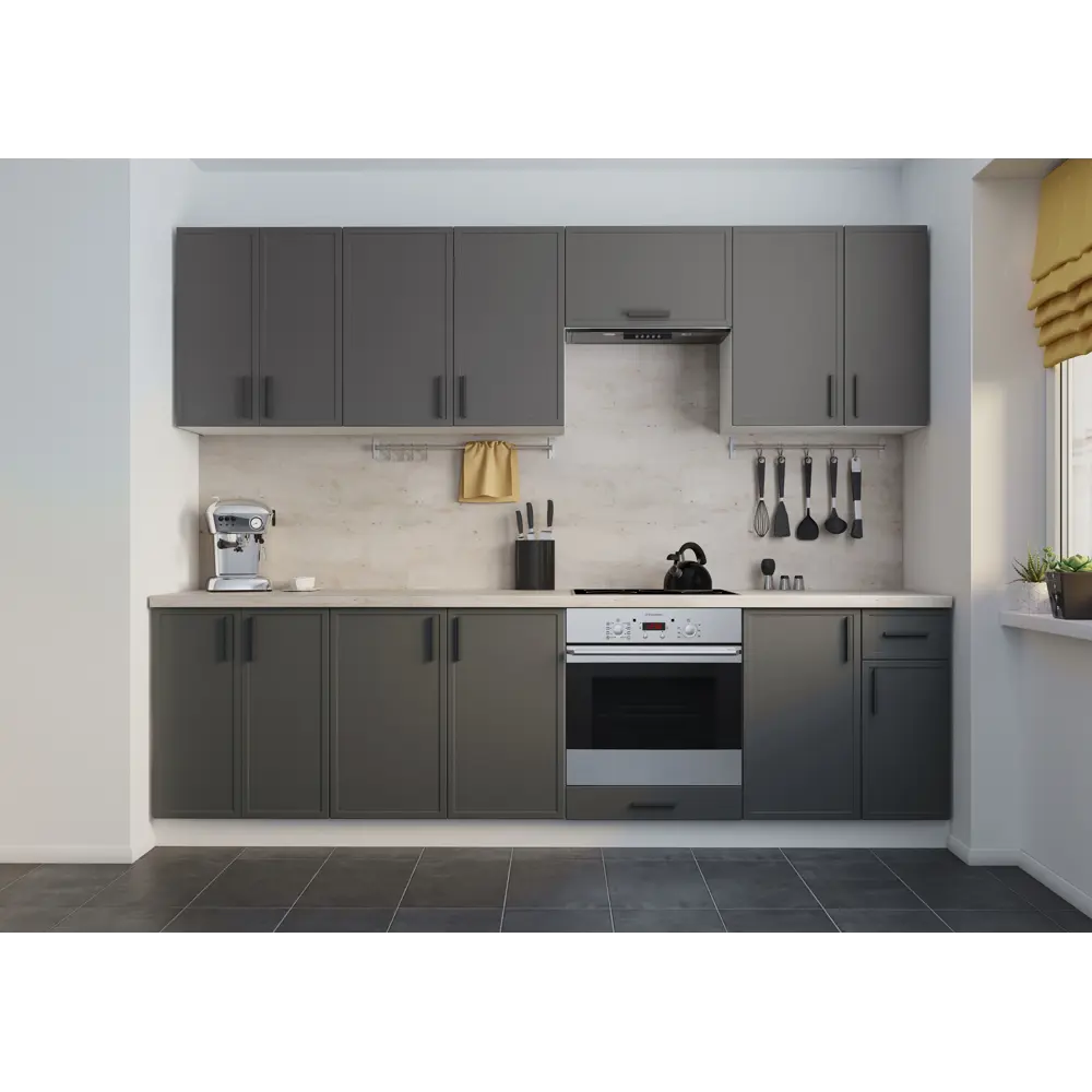 Кухонный шкаф напольный угловой Неро Delinia 100x82.5x58 см МДФ цвет графит STLM-2096374 - Вид №7