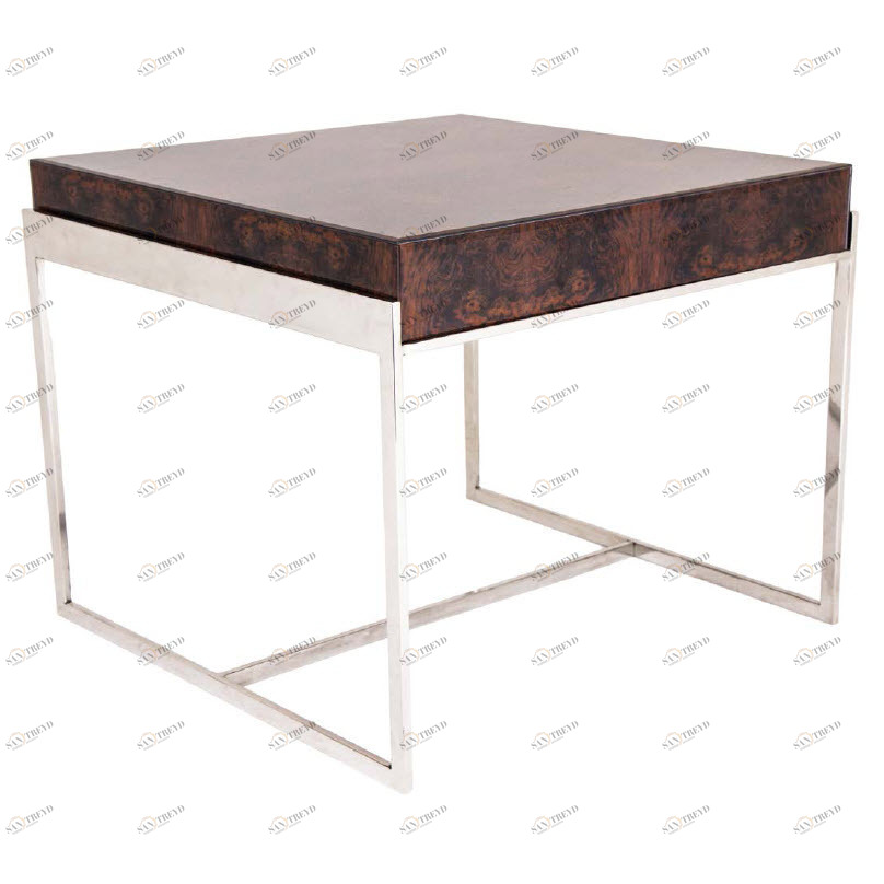 Приставной столик эбеновое дерево с металлическими ножками Burnett PUSHA PUSHA 062859 Коричневый;хром 