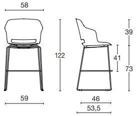 Diemme Высокий табурет из саночной ткани с подставкой для ног Clop sun-id-1459337 - Вид №5