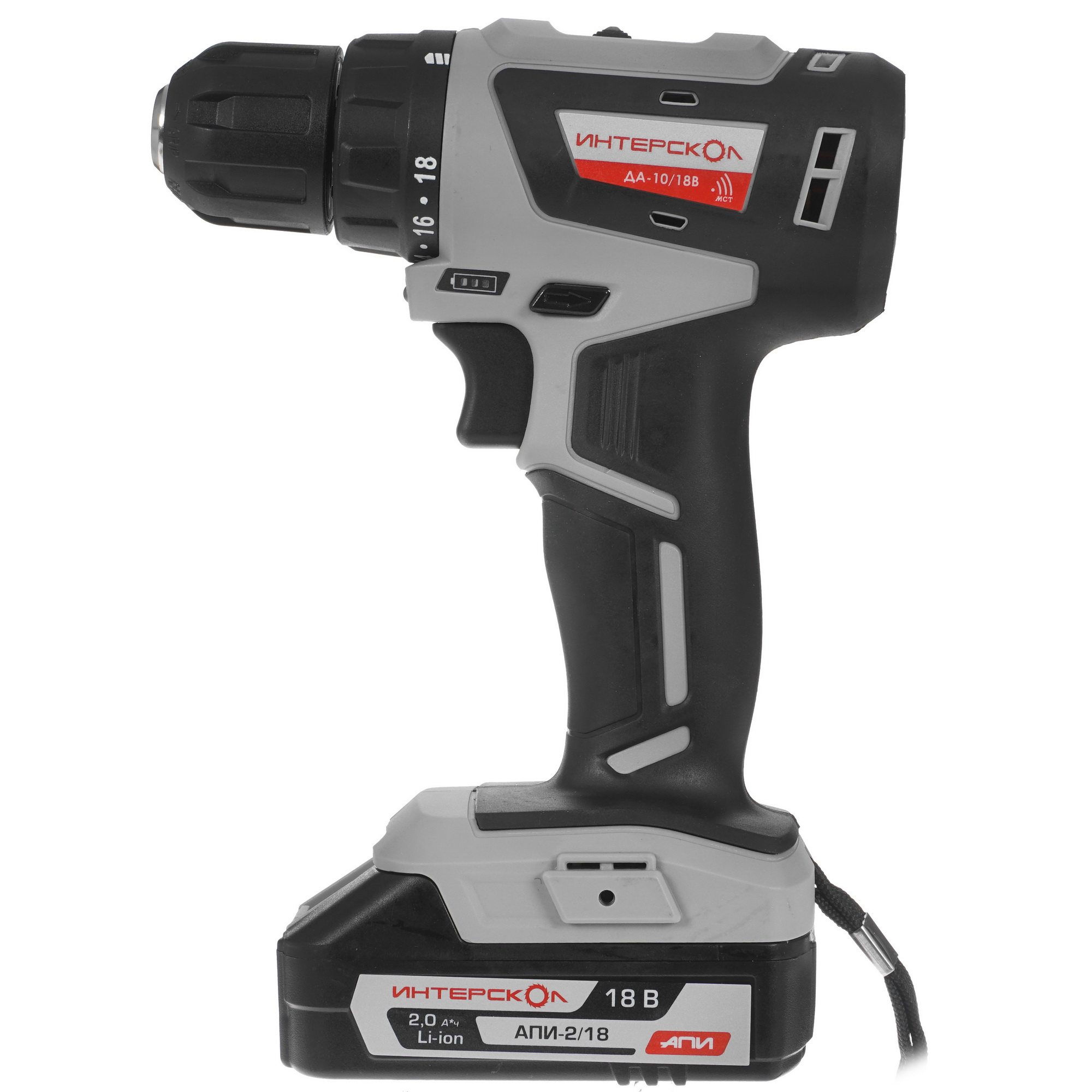 Дрель-шуруповерт Интерскол ДА-10/18В АПИ 18V 5077139 STDN-0011945