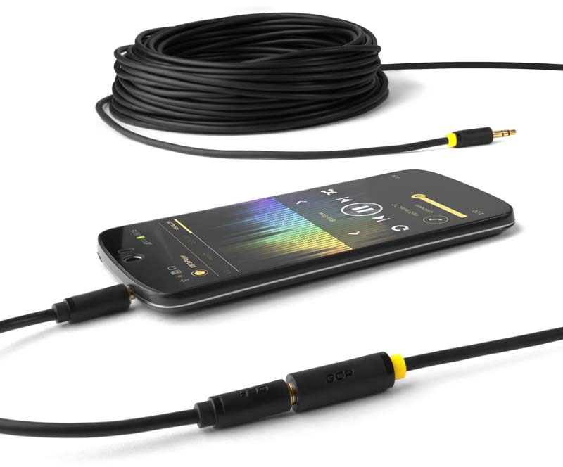 GCR-STM1114-0.5m удлинитель аудио 0.5m jack 3,5mm/jack 3,5mm черный, желтая окантовка, ультрагибкий, 28awg, m/f, premium , экран, стерео Greenconnect Santreyd  - Вид №3